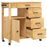 Kitchen Trolley MONZA 84x40x88.5 cm Solid Wood Pine 376109