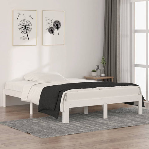 Bed Frame without Mattress White 135x190cm Double 810341