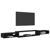 Wall-mounted TV Cabinet Wall-Mounted Black Oak 220 x 28 x 21 cm 8006014