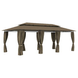 Gazebo with Curtains 600x298x270 cm Taupe 180 g/m 312247