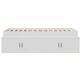 Bed Frame with Drawer White 70 x 190 cm Engineered Wood 3335213