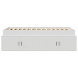 Storage Bed Frame White 80 x 200 cm Engineered wood 3335197