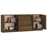 3 Piece Sideboards Brown Oak Engineered Wood 3115787