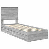 Storage Bed with Drawer Grey Sonoma 75 x 190 cm Engineered Wood 3411262