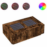 Coffee Table with Infinity LED Smoked Oak 116x69x40 cm 3284060