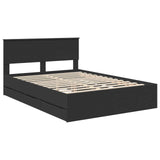 Bed Frame with Drawer Black 160 x 200 cm Engineer Wood 3407964