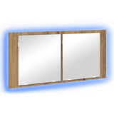 LED Mirror Cabinet Artisan Oak 100 x 12 x 45 cm Engineered Wood 875043