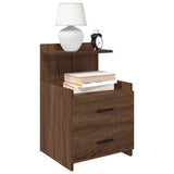 Bedside Cabinets 2 pcs with 2 Drawers Brown Oak 40x36.5x62 cm 858645