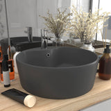 Luxury Wash Basin with Overflow Matt Dark Grey 36x13 cm Ceramic 147038