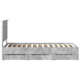 Bed Frame with Drawer Concrete Grey 75 x 190 cm Engineer Wood 3411169