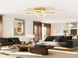LED Light, Modern 4 Rings Lamp with Wall Switch Control, 40W 4350lm Flush Mount T3398P425142
