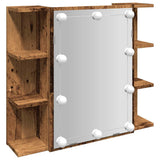 Mirror Cabinet with LED Old Wood 70x16.5x60 cm 857003