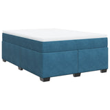 Box Spring Bed with Mattress Dark Blue 140x200 cm Velvet 3285291