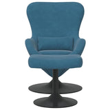 Egg Chair with Footstool Blue 63 x 73 x 90 cm Velvet 42002743
