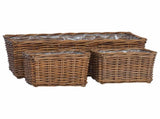 Planter Basket with Storage 3 pcs Brown 42020966