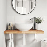 Basin Shelf Wall Mounted Steel and Solid Wood Acacia 3302858