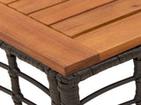 Garden Table Black and Natural 55 x 55 x 37 cm 42035139