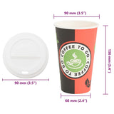 Paper Coffee Cups with Lids 1000 pcs 16oz 400ml 3325214