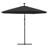 Cantilever Garden Parasol Black Polyester fabric, steel pole Large 47136