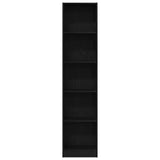 Bookcase Black Oak 40x24x176 cm Engineered Wood 862454