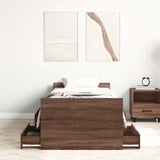 Bed Frame without Mattress Brown Oak 75x190 cm Small Single 3203823