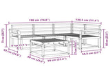 Outdoor Sofa Set 5 pcs White 59 x 59 x 37 cm Solid Acacia Wood 3387593