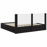 Bed Frame with Storage and Headboard Black 200 x 200 cm 3413918