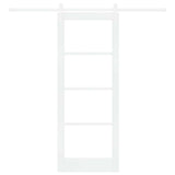 Sliding Door White 78 x 202 cm Solid Pine Wood and Glass 3332412