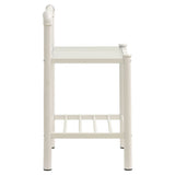 Bedside Cabinets 2 pcs White and Transparent Metal and Glass 325102