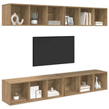 TV Cabinet Set Wall-mounted 4 pcs Artisan Oak 37 x 37 x 107 cm 3393536
