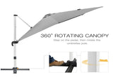 3 x 3 Cantilever Roma Parasol, Square Garden Umbrella with Cross Base, Crank Handle, Tilt, 360&deg T3398P318800