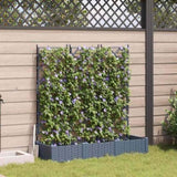 Garden Planter 3 pcs LiGht Grey 120 x 40 x 125.5 cm Plastic 42002885