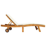 Sun Lounger Brown and Cream Polyester 42032684