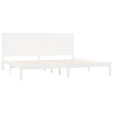 Bed Frame White Solid pine wood Double Durable Bed Frame 3104629