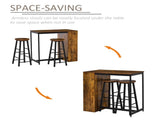 Industrial Bar Table Set for 2, 3 Pieces Pub Table and Bar Stools with Storage Shelf for Kitchen T3398P342378