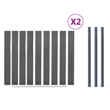 Fence Panel Set Grey 353x186 cm WPC 3211831