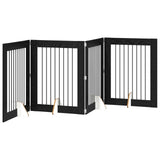 Dog Gate with Stands 4 pcs Black Oak 80 x 100 cm 892043