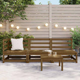 3 Piece Garden Lounge Set Honey Brown Solid Pinewood 805708