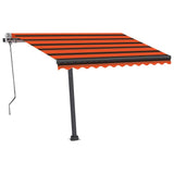 Manual Retractable Awning with LED 350x250 cm Orange and Brown 3069725