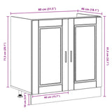 Sink Base Cabinet Porto 2 pcs Brown 80 x 46 x 81.5 cm 3315030
