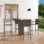 ZNTS 5 Piece Garden Bar Set Grey 3064867