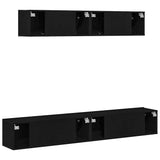 TV Cabinet Set 4 pcs Black Oak Engineered Wood 3333057