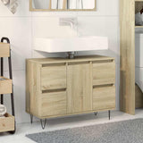 Bathroom Cabinet Sonoma Oak 80x33x60 cm Engineered Wood 849683
