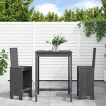 3 Piece Garden Bar Set Grey Solid Wood Pine 3157765