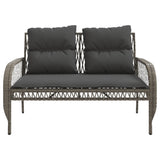 4 Piece Garden Sofa Set with Cushions Grey Poly Rattan 368729