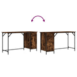 Computer Desk Smoked Oak 131x48x75 cm Engineered Wood 836220