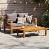 Garden Sofa with Cushions 2-Seater Solid Wood Acacia 367629