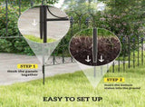 Decorative Garden Fencing, 83cm 5PCs Outdoor Picket Fence Panels, Rustproof Metal Wire T3398P315344