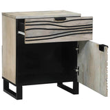 Bedside Cabinet with Drawer White and Black 50 x 33 x 60 cm 4017980