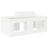 Kids'High Bed Frame with Desk White Engineered Wood 3422667